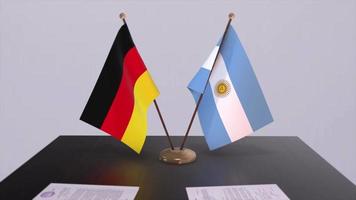 Argentina and Germany politics relationship animation. Partnership deal motion graphic video