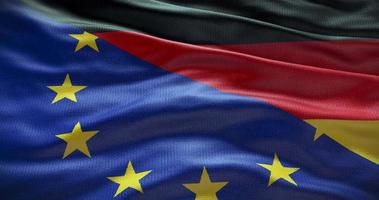 Deutschland und europäisch Union Flagge Hintergrund. Beziehung zwischen Land Regierung und EU video