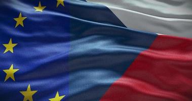 ceco repubblica e europeo unione bandiera sfondo. relazione fra nazione governo e Unione Europea video