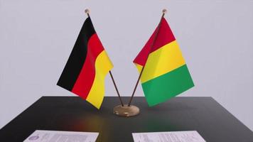 Guinea y Alemania política relación animación. camaradería acuerdo movimiento gráfico video
