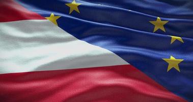 Austria e europeo unione bandiera sfondo. relazione fra nazione governo e Unione Europea video