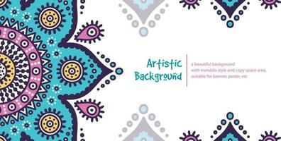 Ethnic background with copy space area using mandala style. Suitable for banner, poster, card, etc vector