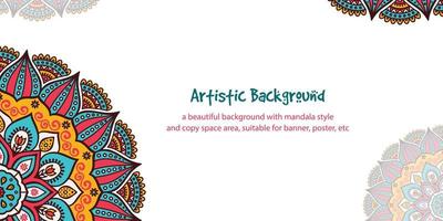 Ethnic background with copy space area using mandala style. Suitable for banner, poster, card, etc vector