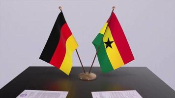 Ghana y Alemania política relación animación. camaradería acuerdo movimiento gráfico video