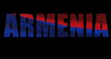 Armenien Land Name mit National Flagge winken. Grafik Zwischenstopp video