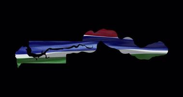 a Gâmbia esboço com acenando nacional bandeira. alfa canal fundo. país forma com animação video