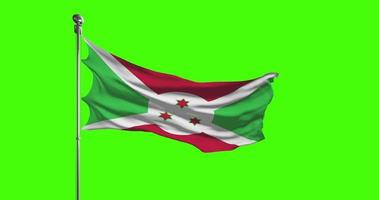 Burundi nationaal vlag golvend Aan groen scherm. chroma sleutel animatie. Verenigde koninkrijk politiek illustratie video