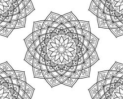 Collection of Monochrome ethnic mandala design. Anti-stress coloring page for adults vector