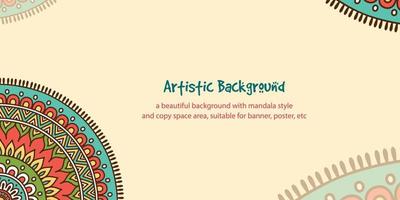 Ethnic background with copy space area using mandala style. Suitable for banner, poster, card, etc vector