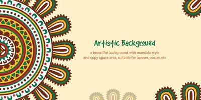 Ethnic background with copy space area using mandala style. Suitable for banner, poster, card, etc vector