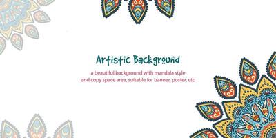 Ethnic background with copy space area using mandala style. Suitable for banner, poster, card, etc vector