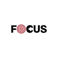 Simple short words that says 'focus' with white background vector