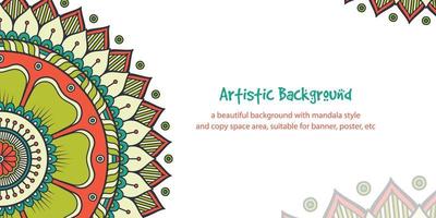 Ethnic background with copy space area using mandala style. Suitable for banner, poster, card, etc vector