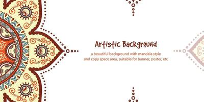 Ethnic background with copy space area using mandala style. Suitable for banner, poster, card, etc vector