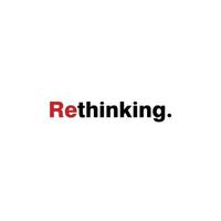 Simple short words that says 'rethinking' with white background vector