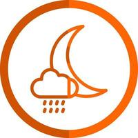 Cloud Moon Rain Vector Icon Design