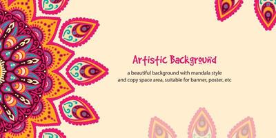 Ethnic background with copy space area using mandala style. Suitable for banner, poster, card, etc vector