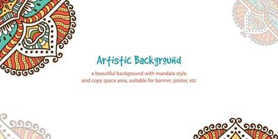 Ethnic background with copy space area using mandala style. Suitable for banner, poster, card, etc vector