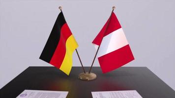 Peru e Alemanha política relação animação. parceria acordo movimento gráfico video