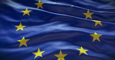 EU Europese unie vlag golvend achtergrond, 4k backdrop animatie video