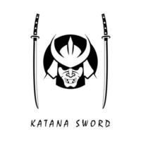 Katana sword logo, vintage vector illustration,  design modern japanese sword of katana logo concept