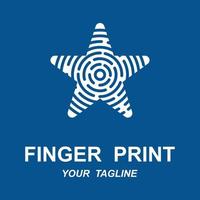 fingerprint identification logo with slogan template vector