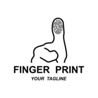 fingerprint identification logo with slogan template vector