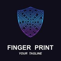 fingerprint identification logo with slogan template vector