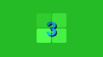 5 countdown animation 15 to 0. animation on green screen video
