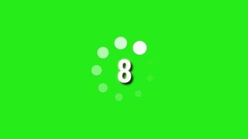10 Countdown Animation 10 zu 0. Animation auf Grün Bildschirm video