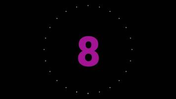 10 countdown animation 10 to 0. animation on black background video