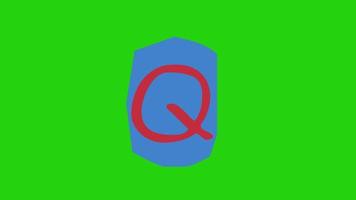 alfabeto q - papel de animación de nota de rescate cortado en pantalla verde video