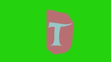 alfabeto t - carta di animazione nota di riscatto tagliata su schermo verde video