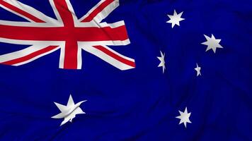 Australia Flag Seamless Looping Background, Looped Bump Texture Cloth Waving Slow Motion, 3D Rendering video