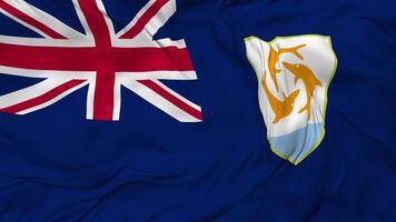 Anguilla Flag Seamless Looping Background, Looped Bump Texture Cloth Waving Slow Motion, 3D Rendering video