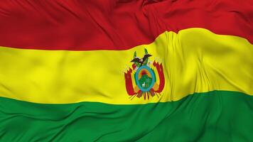 Bolivia Flag Seamless Looping Background, Looped Bump Texture Cloth Waving Slow Motion, 3D Rendering video