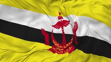Brunei Flag Seamless Looping Background, Looped Bump Texture Cloth Waving Slow Motion, 3D Rendering video