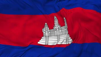 Cambodia Flag Seamless Looping Background, Looped Bump Texture Cloth Waving Slow Motion, 3D Rendering video