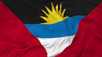 Antigua und Barbuda Flagge nahtlos Schleifen Hintergrund, geloopt stoßen Textur Stoff winken schleppend Bewegung, 3d Rendern video