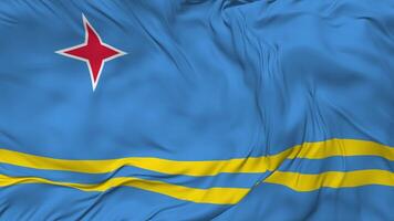 Aruba Flagge nahtlos Schleifen Hintergrund, geloopt stoßen Textur Stoff winken schleppend Bewegung, 3d Rendern video