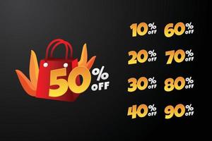 Discount vector set illustration design