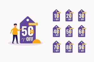 Discount vector set illustration design