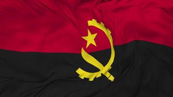 Angola Flag Seamless Looping Background, Looped Bump Texture Cloth Waving Slow Motion, 3D Rendering video