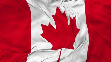 Canada Flag Seamless Looping Background, Looped Bump Texture Cloth Waving Slow Motion, 3D Rendering video