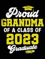 orgulloso abuela de un clase de 2023 graduado. vector