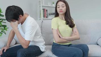 Divorce. Asian couples are desperate and disappointed after marriage. Husband and wife are sad, upset and frustrated after quarrels. distrust, love problems, betrayals. family problem, teenage love video