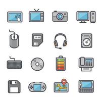 Technology and Devices line icon with color. vector