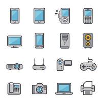 Technology and Devices line icon with color. vector