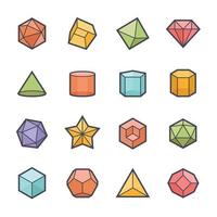 Geometric Shapes Line with color Icon. vector