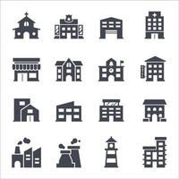 Building filled icon. vector